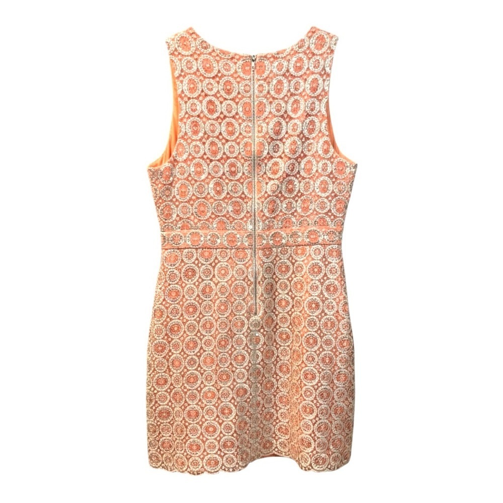 NWT Ali Ro Eye On You Coral Crochet Lace Sleeveless Mini Dress Boho Chic Size 12 - Picture 4 of 5